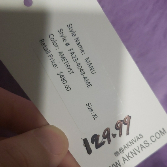 Aknvas Lavender Fuzzy Knit Manu Coco Sweater Pullover Amethyst Purple XL Women's - Picture 3 of 4